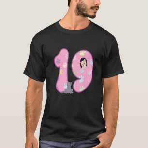 Camiseta Gato de 19º aniversário Festa de aniversário do g