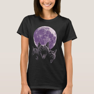 Camiseta Gato de 3 Cabeças Meme Fase da Lua Cheia Bruxa Aca