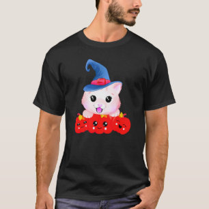 Camiseta Gato De Abóbora De Gato De Halloween Cuja Fatia É