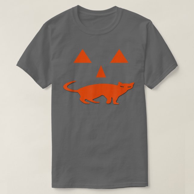 Camiseta Gato de Abóbora do Halloween JackoLanterna Diverti (Frente do Design)