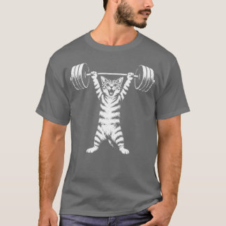 Camiseta Gato de academia de levantamento de peso retrô vin