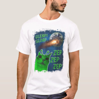 Camiseta Gato de Alienígena Engraçado Glerp Glorp