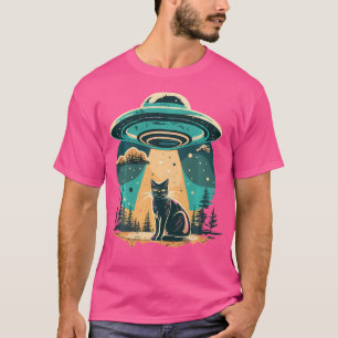 Camiseta Gato De Alienígena Retro Ufo Galaxy Cat Vintage Uf