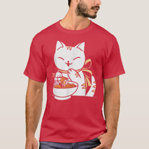 Camiseta Gato de Animo Gato Gato Kawaii Ramen Nodle Anime N