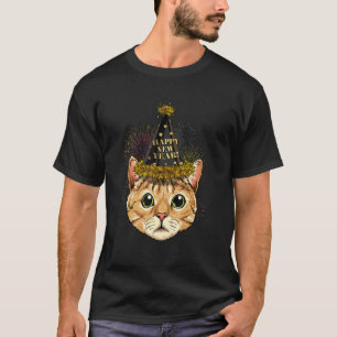 Camiseta Gato de Ano Novo Kit de Contagem Regressiva para F