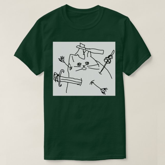 Camiseta gato de armas (Frente do Design)