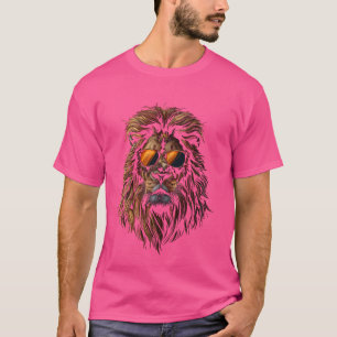 Camiseta Gato de Arte Gráfica Legal do Leão Funny