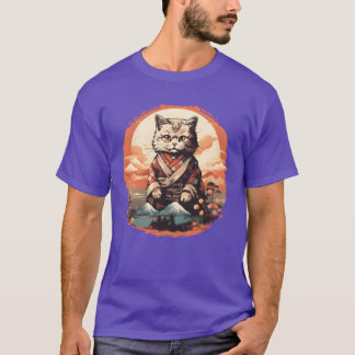 Camiseta Gato de Arte Japonês