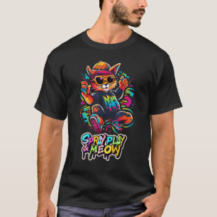 Camiseta Gato de Arte Urbano de Pata e Spray