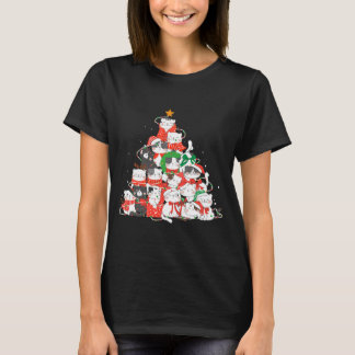 Camiseta Gato de Árvore de Natal Engraçado