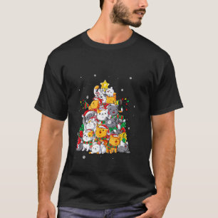 Camiseta Gato de Árvore de Natal Engraçado Ornament