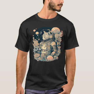 Camiseta Gato de Astronauta abstrato com Pop de Colo