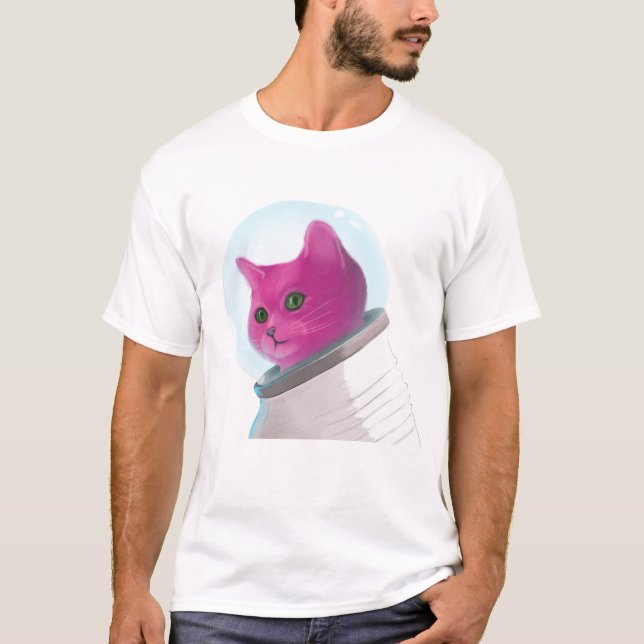 Camiseta Gato de astronauta rosa (Frente)