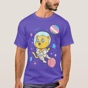 Camiseta Gato de Astronauta Transgênero no Orgulho Trans Es