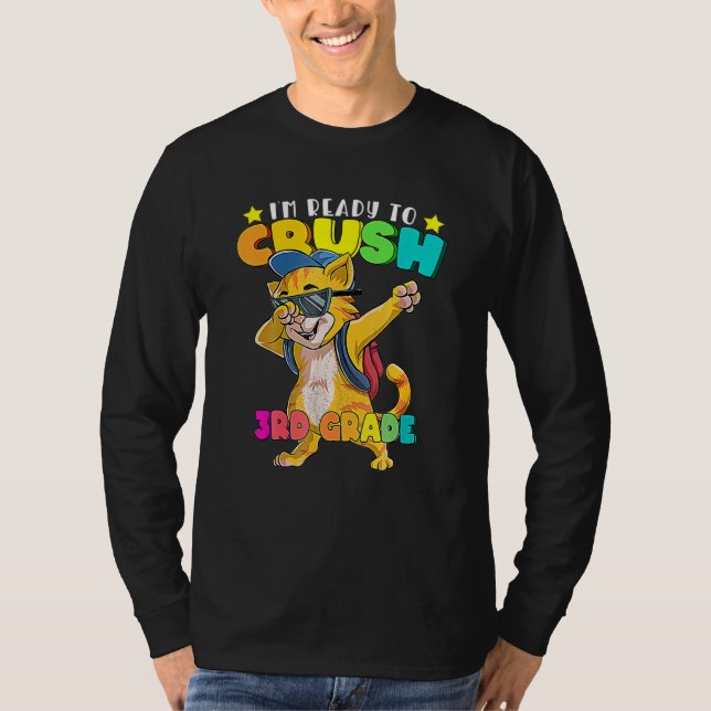 Camiseta Gato De Banho Do 3º Grau Para Meninas Da Escola (Frente)