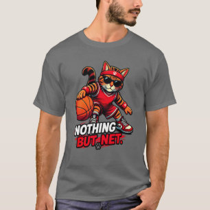 Camiseta Gato de Basquete Nada Além da Rede