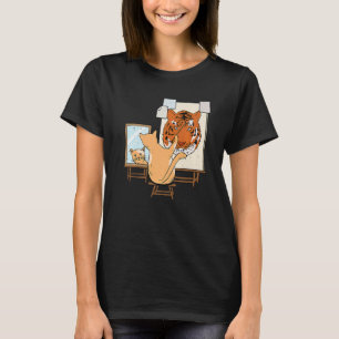 Camiseta Gato de Belas Artes de Grande Gato para um Gato Ar
