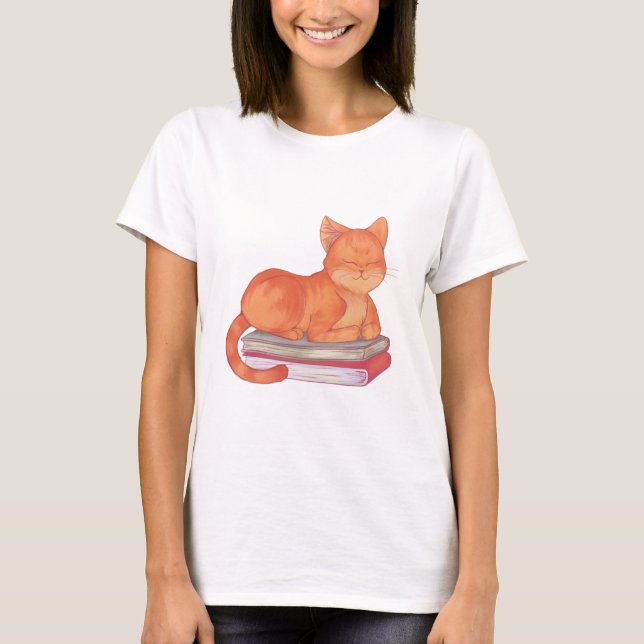 Camiseta Gato de Biblioteca (Frente)