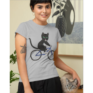 Camiseta Gato de bicicleta com smoking