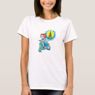Camiseta Gato de bicicleta em Paris