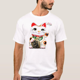 Camiseta Gato de Boa Sorte Japonês