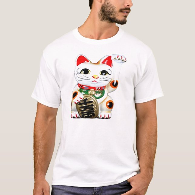 Camiseta Gato de Boa Sorte Japonês (Frente)