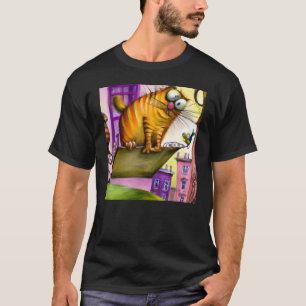 Camiseta Gato de bobo de gato de cor clara