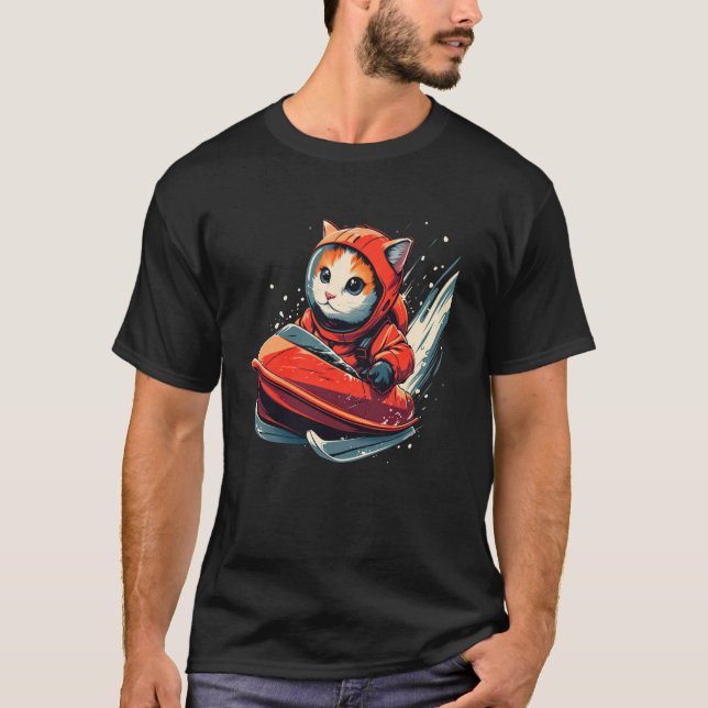 Camiseta Gato de Bobsleigh no Bobsleigh (Frente)