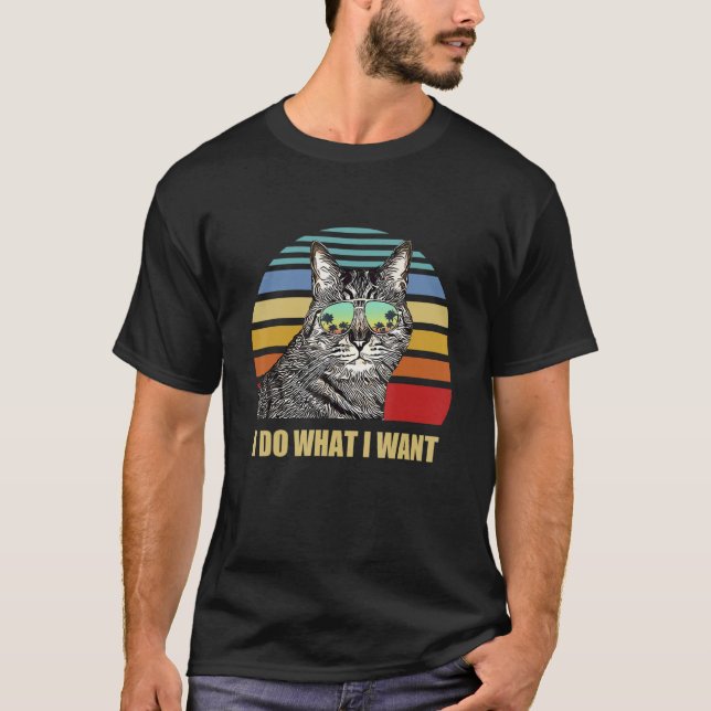 Camiseta Gato de Bobtail Americano Eu Faço O Que Eu Quero G (Frente)