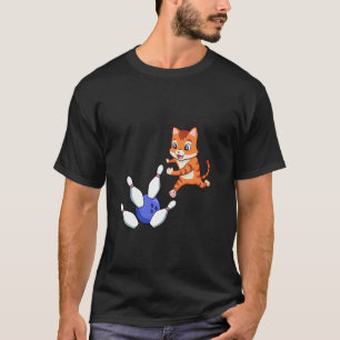 Camiseta Gato de Boliche Derrubando Pinos