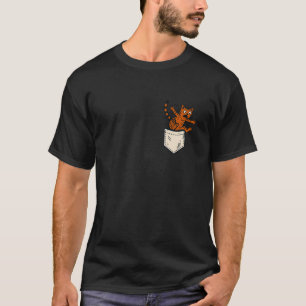 Camiseta Gato de Bolso Divertido Gatinho