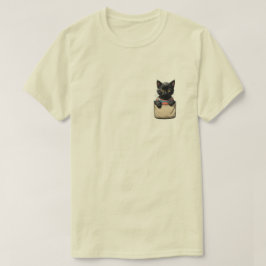 Camiseta Gato de bolso preto