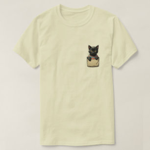 Camiseta Gato de bolso preto