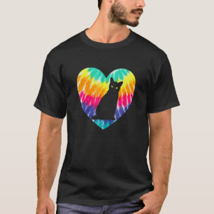 Camiseta Gato de Bombaim Coração Com Impressão de Tinta Ie