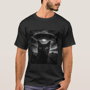Camiseta Gato de Bombaim Selfie com OVNI