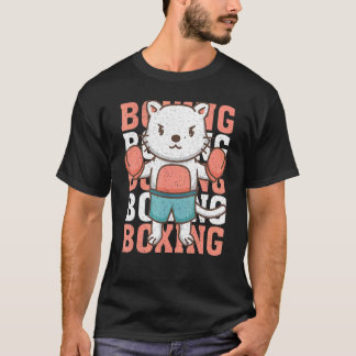 Camiseta Gato de Boxe Animal Boxe Luvas de Boxe Ca Lega