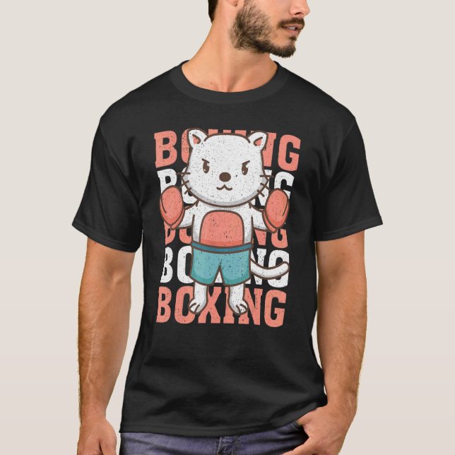 Camiseta Gato de Boxe Animal   Boxe   Luvas de Boxe Ca Lega (Frente)