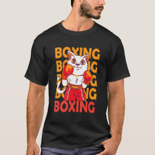 Camiseta Gato de boxe de animais com luvas de boxe, citação