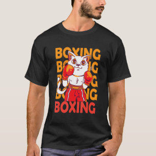 Camiseta Gato de boxe de animais com luvas de boxe, citação