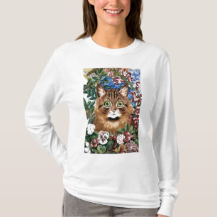 Camiseta Gato de Brown entre o t-shirt das flores
