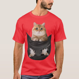 Camiseta Gato De Cabeça-De-Baixo Britânico Em Gatos Engraça