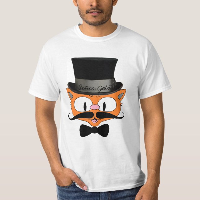 Camiseta Gato De Cabeça De Cabeça De Cabeça Com Capa (Frente)