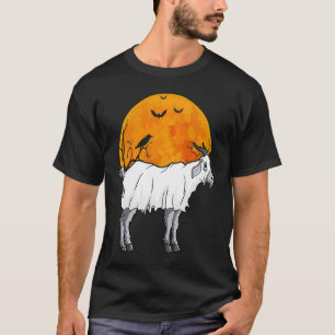 Camiseta Gato de Cabra Gato Cheia-Lua Charmer Halloween