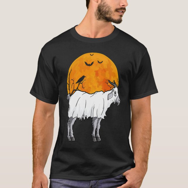 Camiseta Gato de Cabra Gato Cheia-Lua Charmer Halloween (Frente)