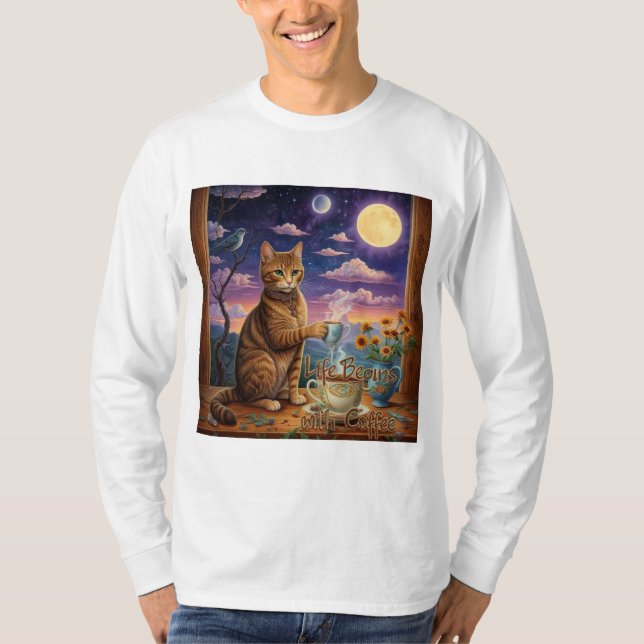 Camiseta Gato de café (Frente)