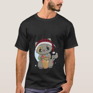 Camiseta Gato de café, caneca Kawaii Neko Kitten Natal