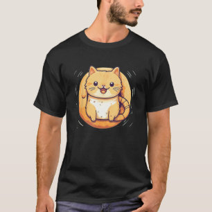Camiseta Gato de Café da Manhã Americano Engraçado para Ama
