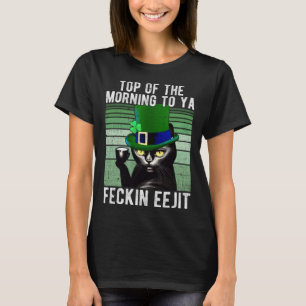 Camiseta Gato de Café da Manhã Vintage St Paddy s