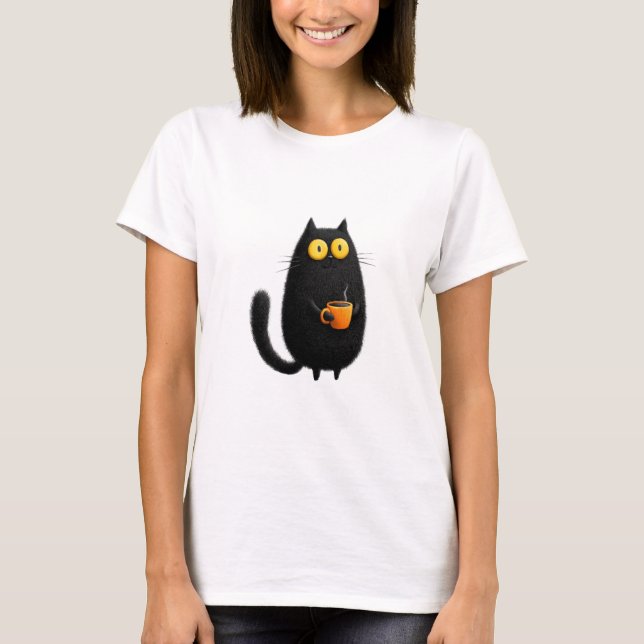 Camiseta Gato De Café, Gato De Foodie (Frente)