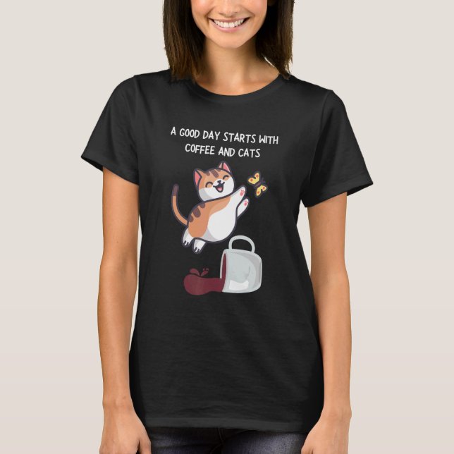 Camiseta Gato de Café Laranja (Frente)